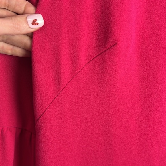 Talbots 3/4 Bell Sleeve Lined Sheath Dress Size 4 Hot Pink - Picture 6 of 10